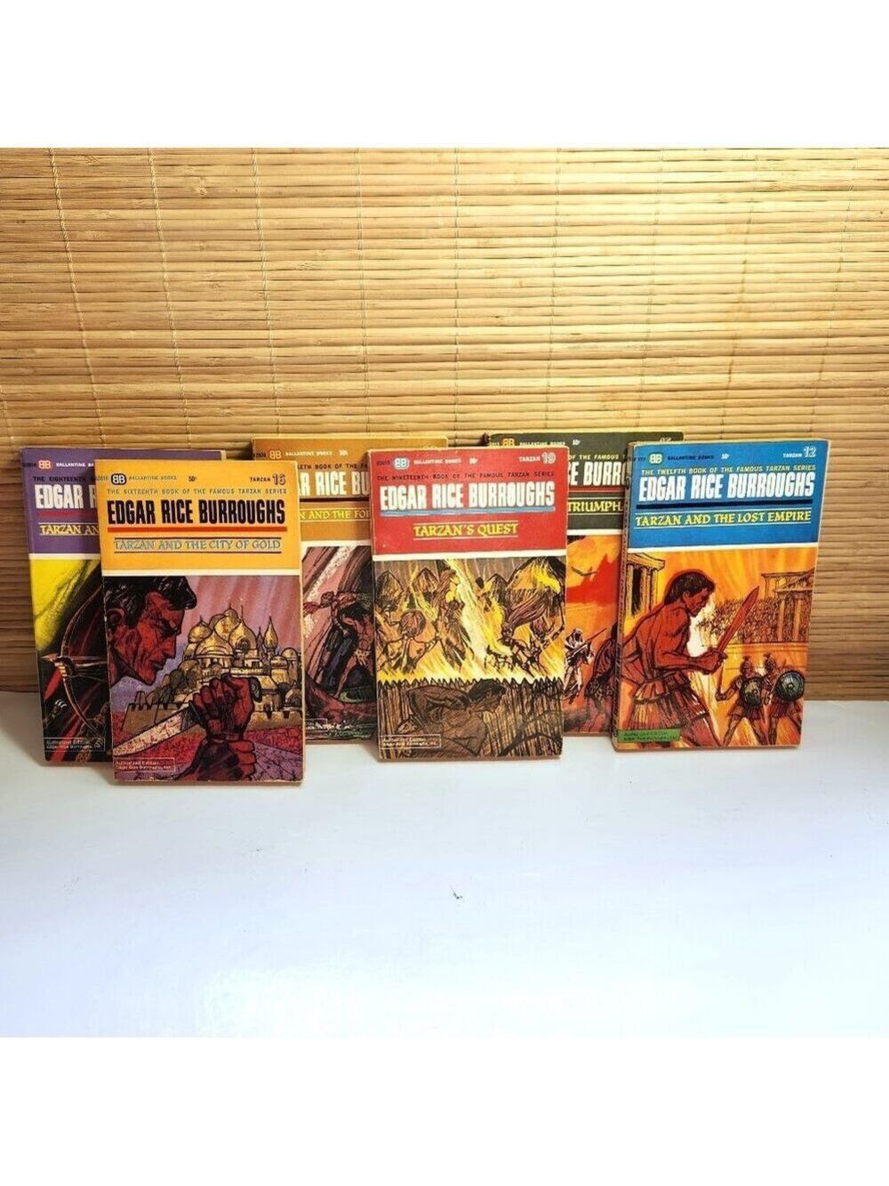 Edgar Rice Burroughs Vintage Books TARZAN Ballantine 1960s Lot of Six